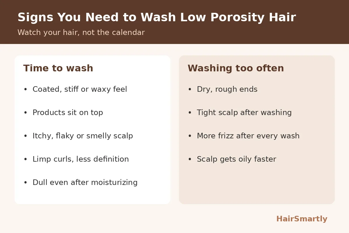 Signs you need to wash low porosity hair vs signs you are washing too often